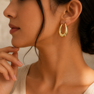 Luna Drop Hoop Earrings